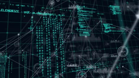 animation of network of connections over data processing