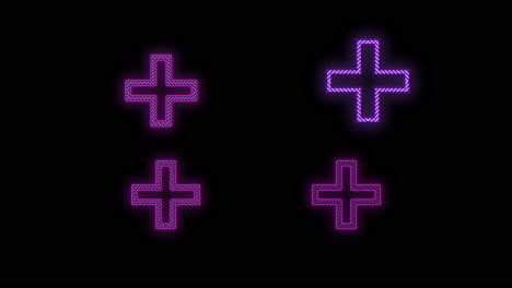 Pulsing-neon-purple-crosses-pattern-in-rows-2