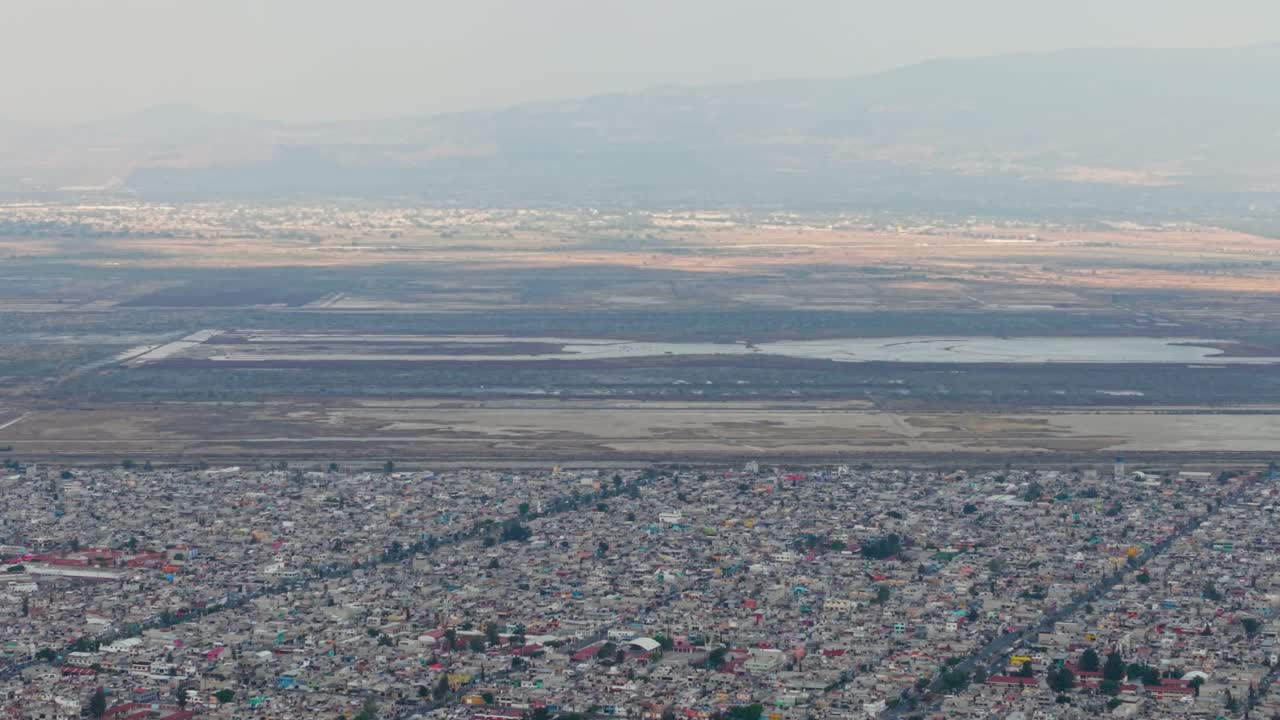 NAIM airport rising over Texcoco Lake in Mexico City