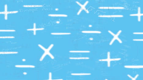 animation of mathematical equations on blue background