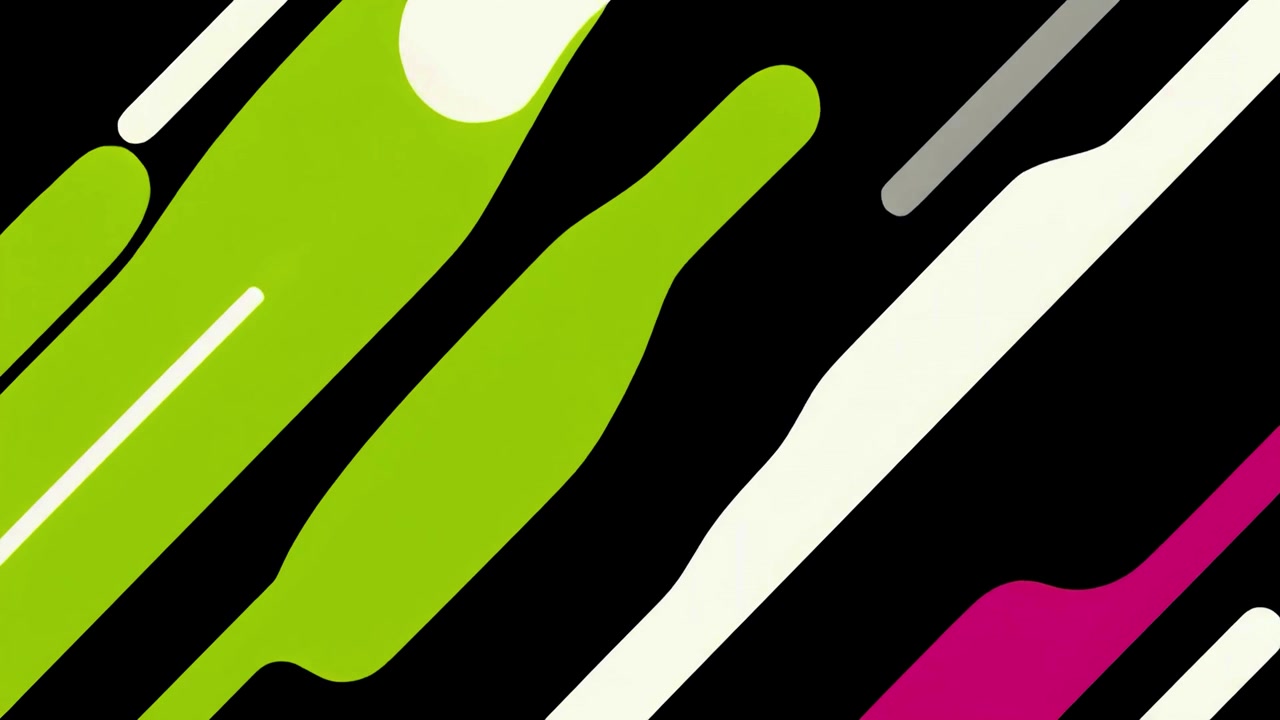 Dynamic Abstract Animation with Colorful Moving Shapes on Black Background