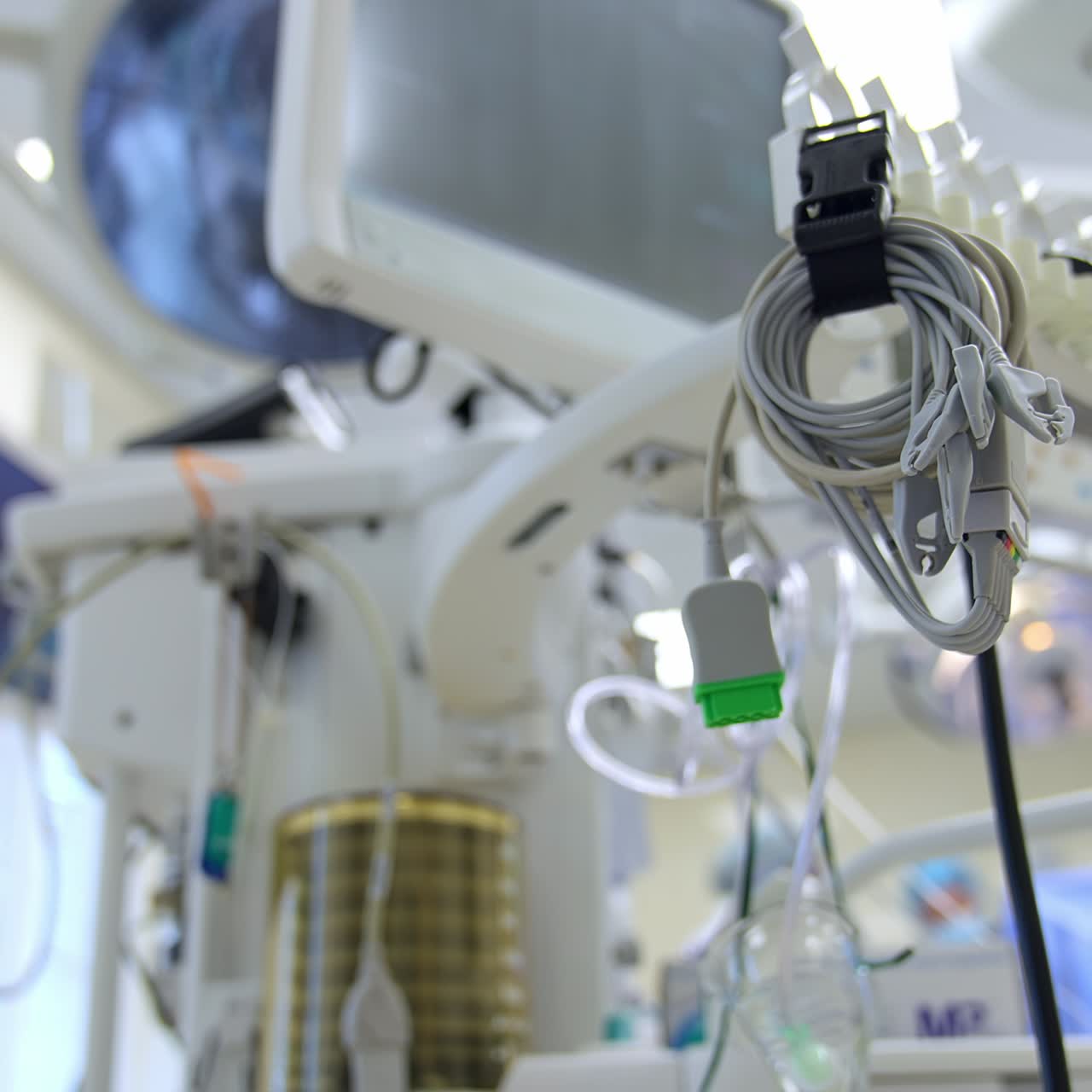 Surgery intensive technology. Artificial medical professional respiration