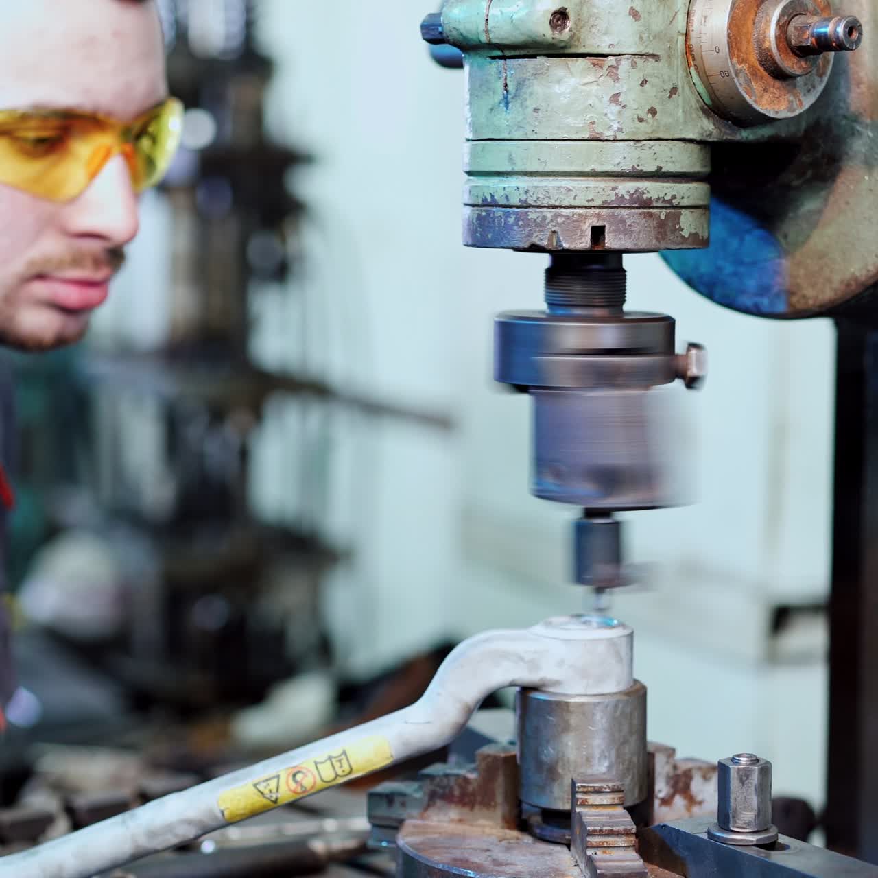 Cutting metal with machine