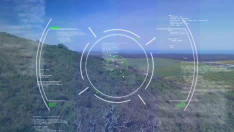 animación del visor y diversos datos sobre el paisaje