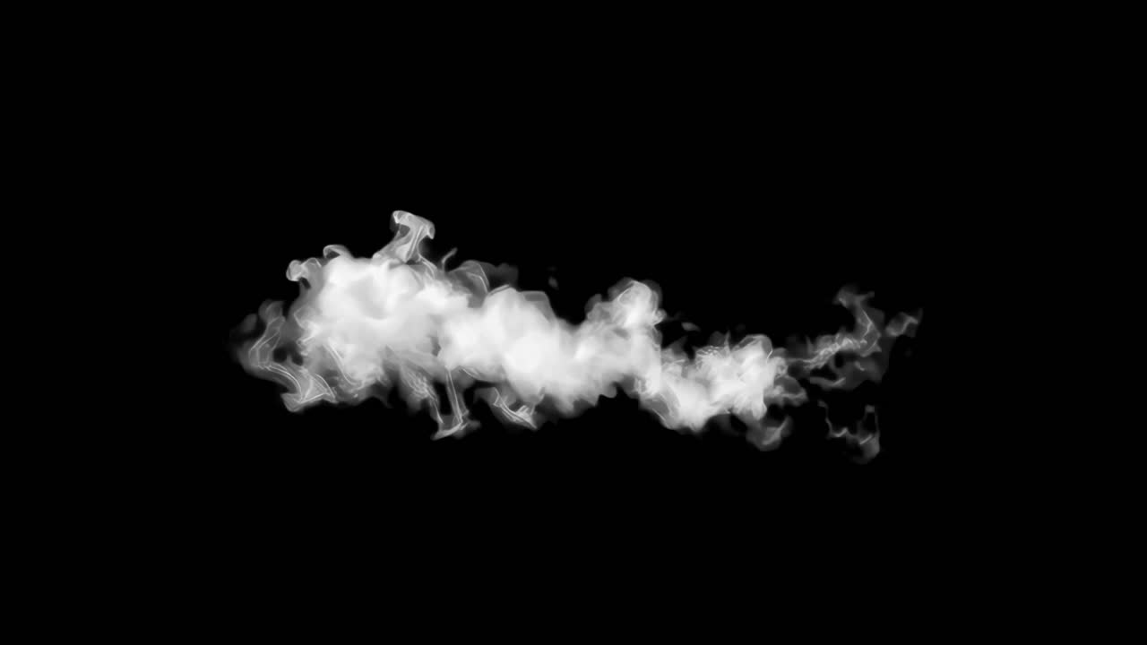Mystical swirling white smoke animated overlay, transparent 4K video, alpha channel, ProRes 4444