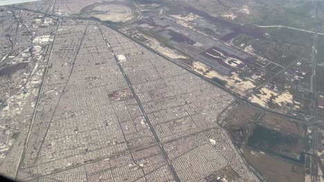 cdmx seen from an airplane perspective