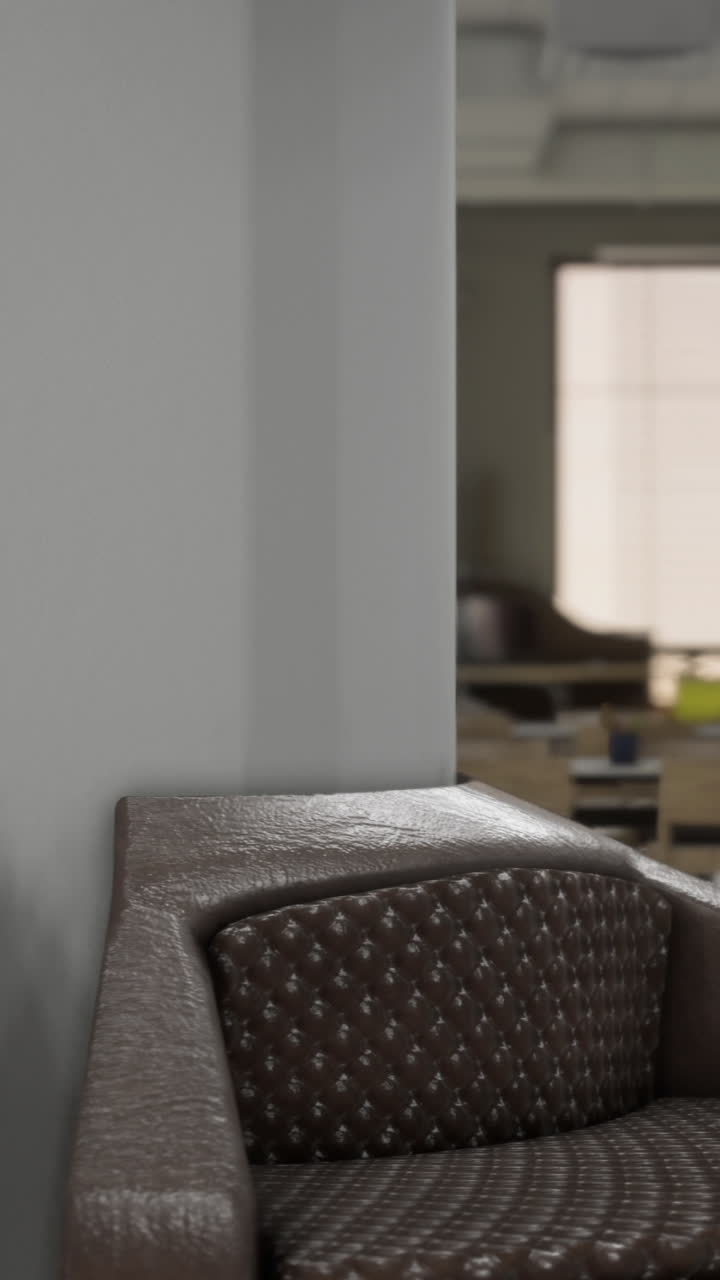 Accogliente area salotto in un moderno spazio interno con illuminazione calda
