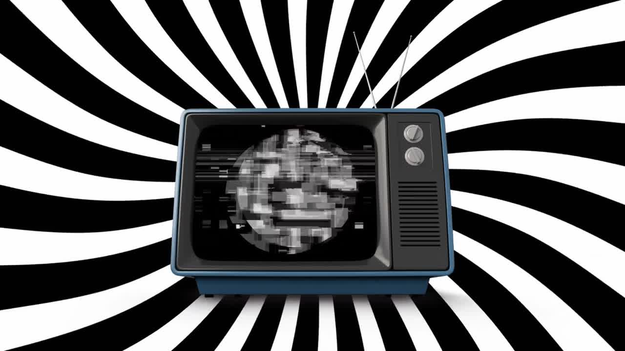 고정적 인 오래된 텔레비전