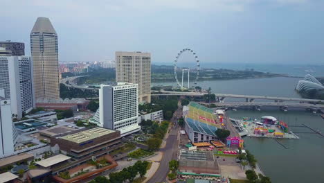 drohnenflug von universal studios singapur