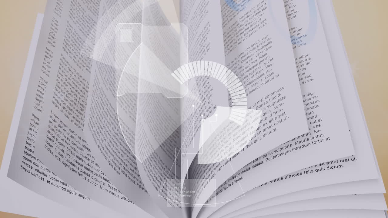 책 위의 범위 스캔의 애니메이션