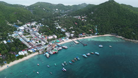 the main port town and transportation hub of koh tao, thailand