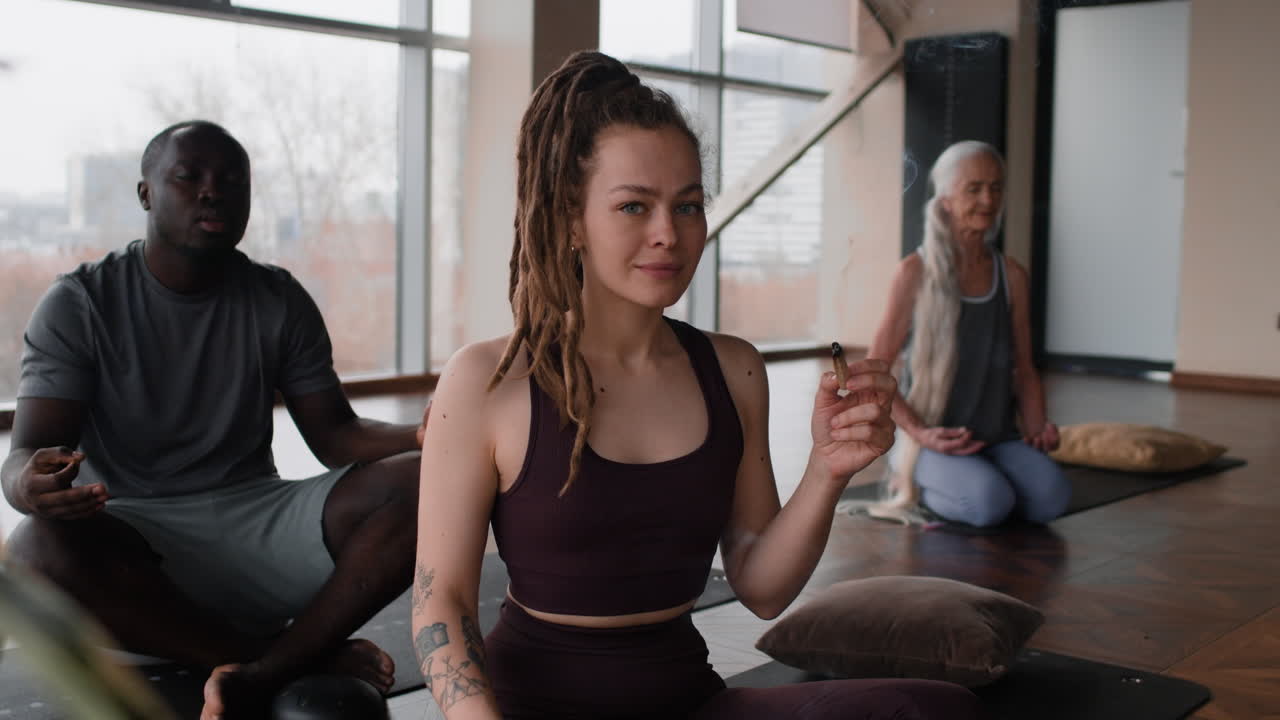 Group Meditation Session with Incense