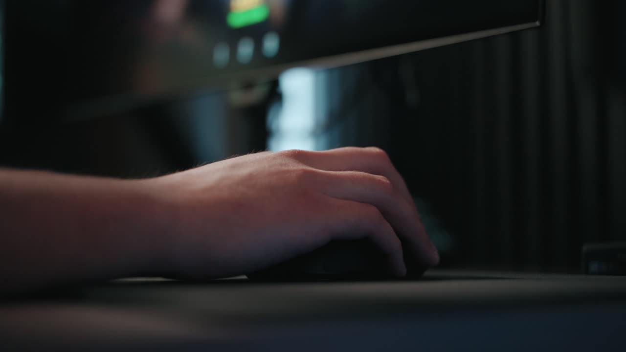 컴퓨터 마우스를 사용하는 사람