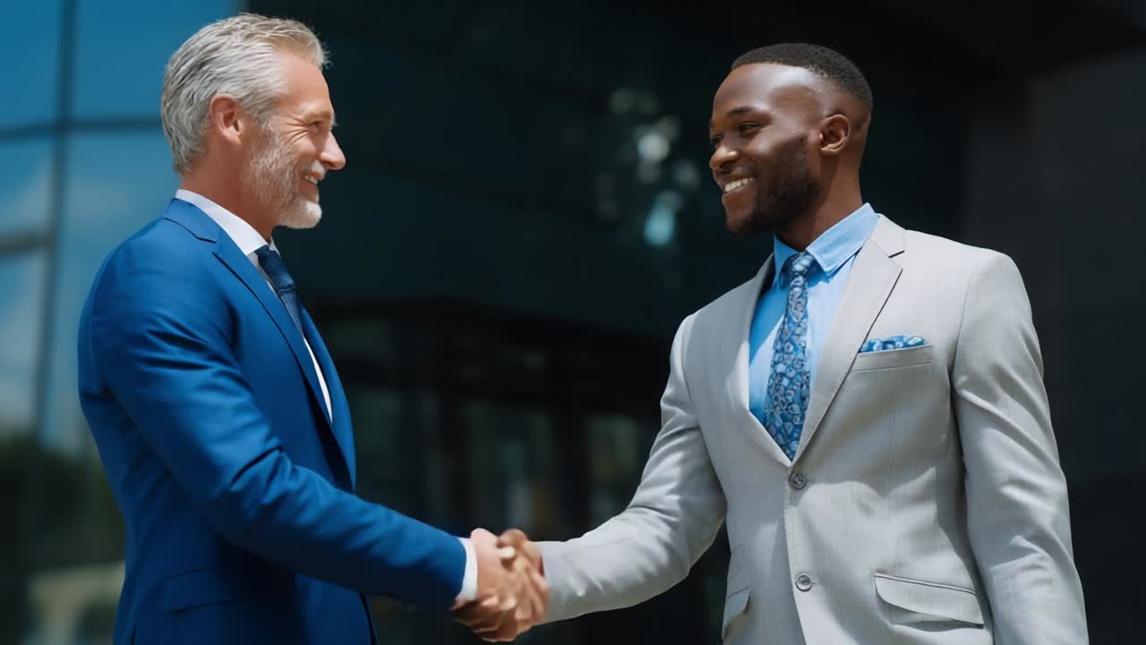 Businessmen shaking hands on a deal