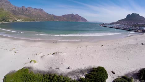 aerial view of hout bay by drone