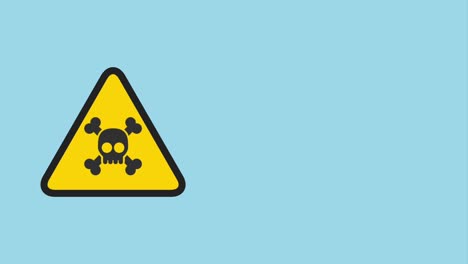 warning attack virus sign with skull