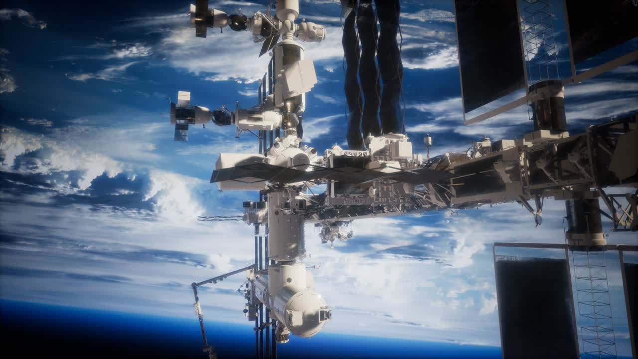 la tierra y la estación espacial iss