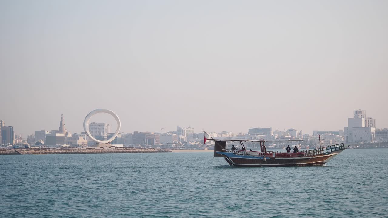 Dhow-båter i Doha-bukten