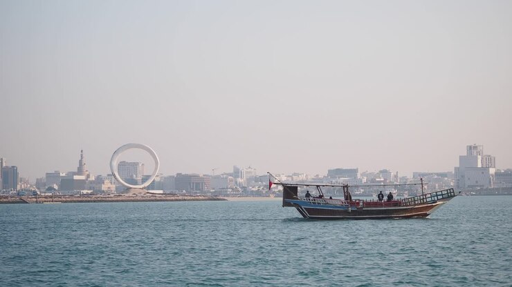 Dhows nella baia di Doha