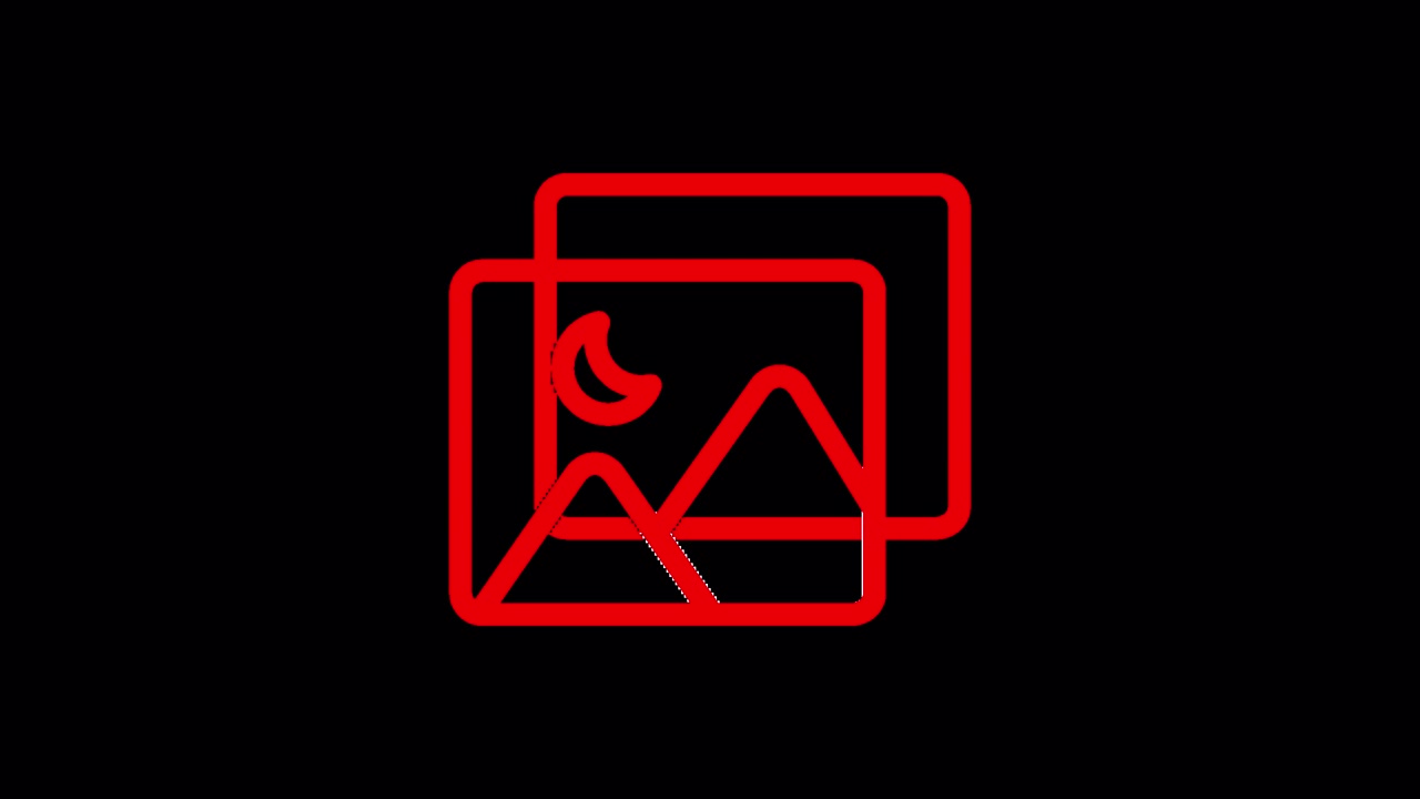 Animated Red Image Gallery Icon with Sun and Moon