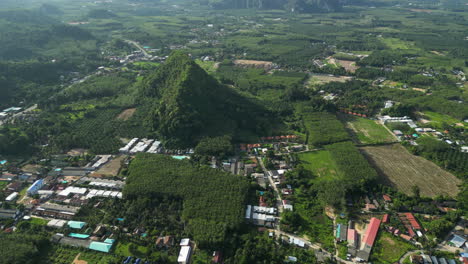 aerial panorama of popular tropical resort town ao nang, thailand