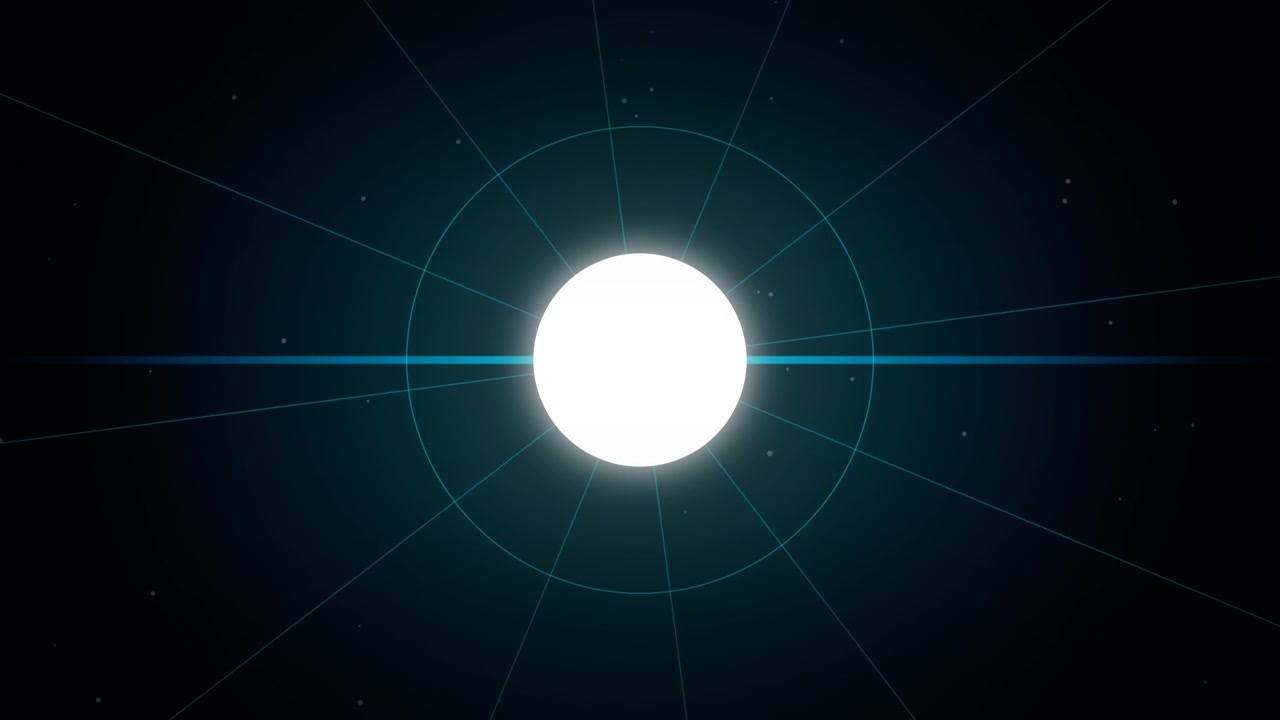 Abstract Glowing Light Sphere with Radial Grid Lines