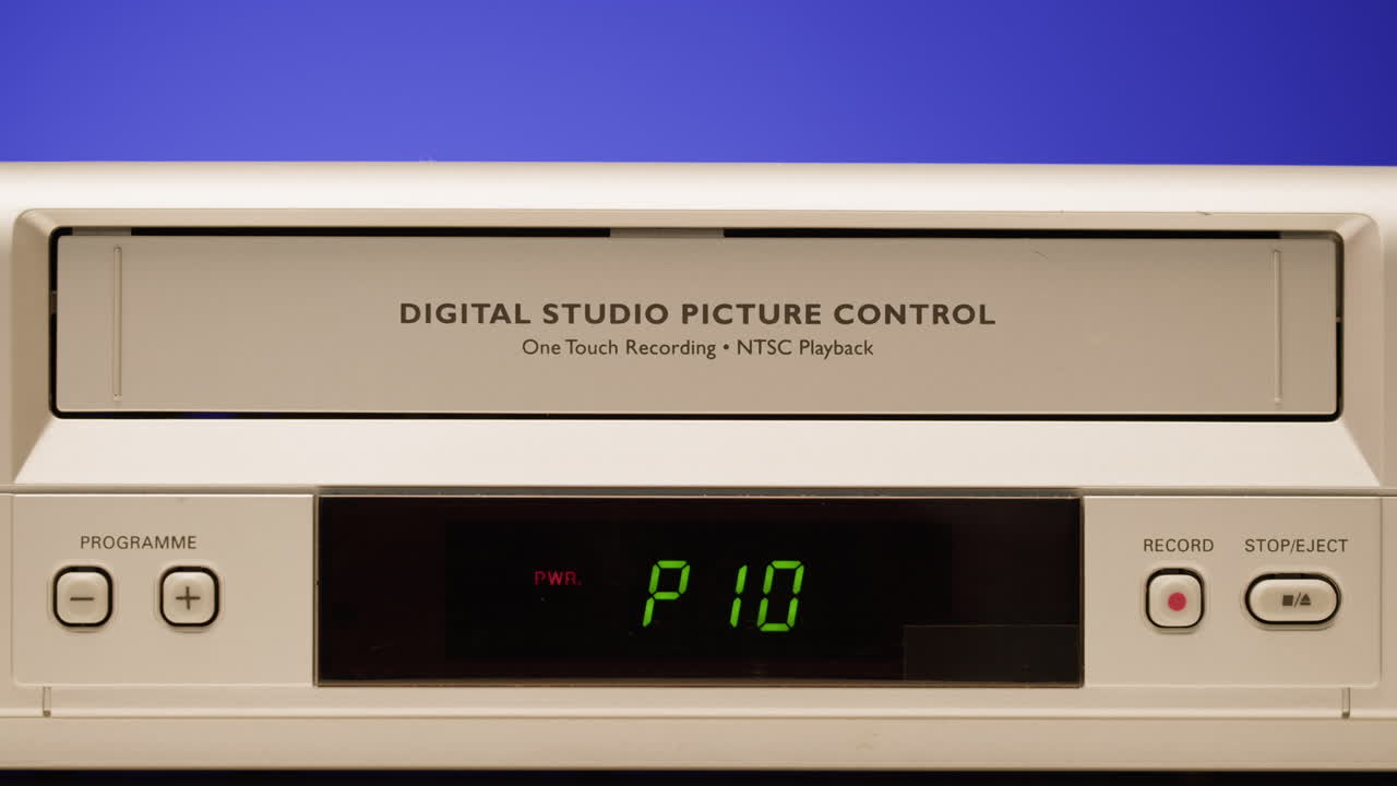 Vintage VHS Player with Hand