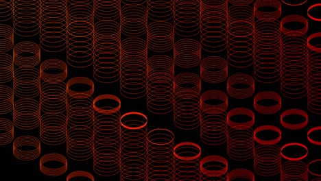 abstract line 3d virtual isometric circle lighting moving, technology network digital data transfer concept design, glowing on black background animation 4k