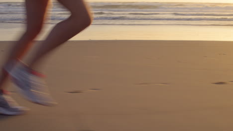 running woman feet close up exercise