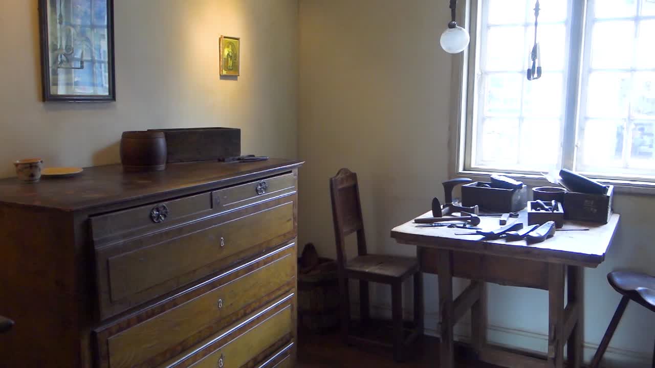 Interior of the Hans Christian Andersen House and Birthplace, the famous Danish fairytale writer