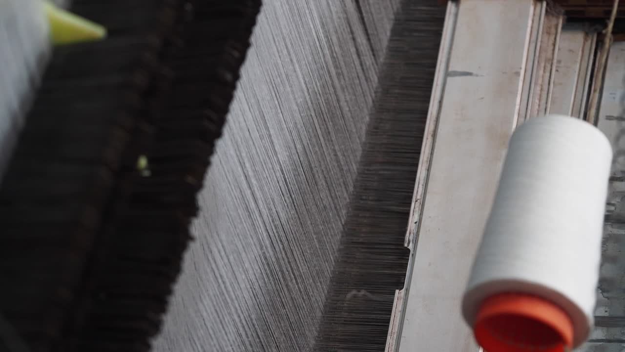 Industrial Weaving Machine in Action