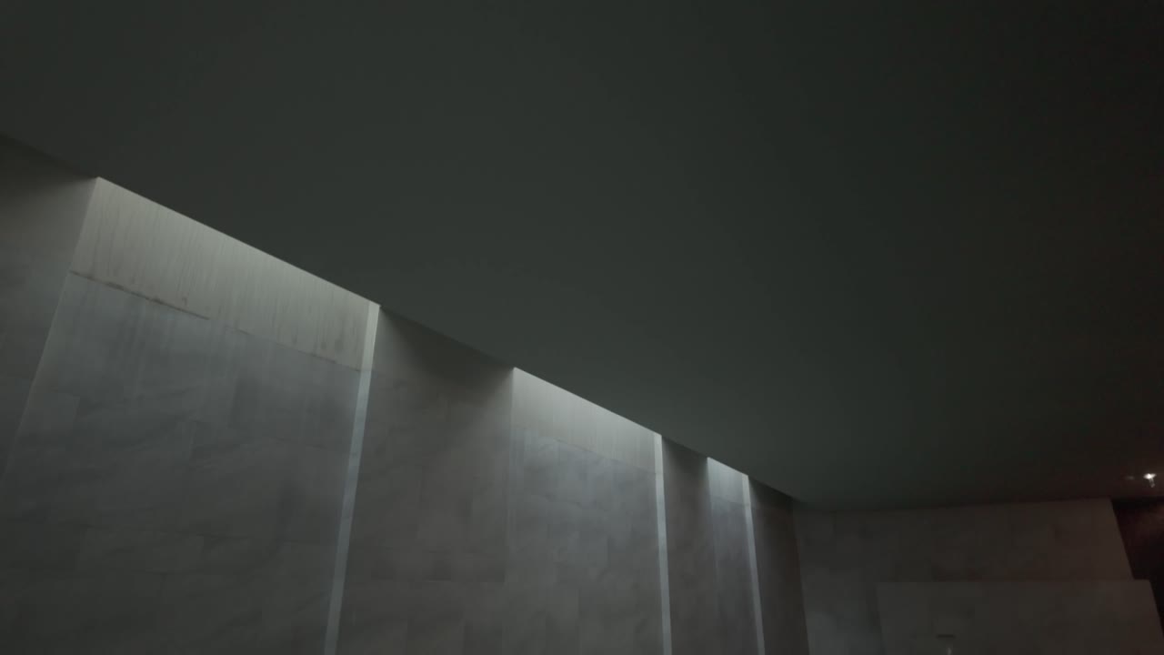 Tilt down shot of luxurious interior Pool in Spa, Slow motion