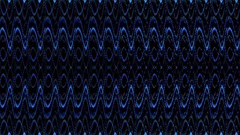 shining bright lines set blue wave motion, colorful, on black background