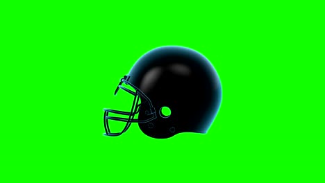 american football helmet rotating loop on green screen.