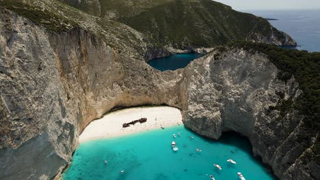 navagio beach, popular shipwreck and beach in the ionian islands of greece