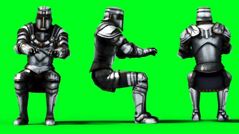 knight animation. phisical motion blur. realistic green screen 4k animation. green screen