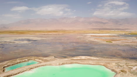 aerial de lagos salados, paisaje natural en qinghai, china.