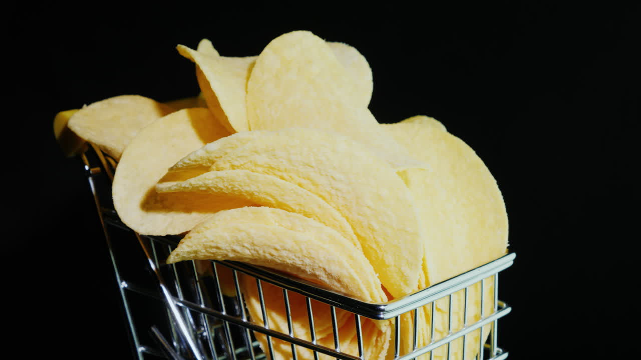 Chips In A Small Shopping Trolley