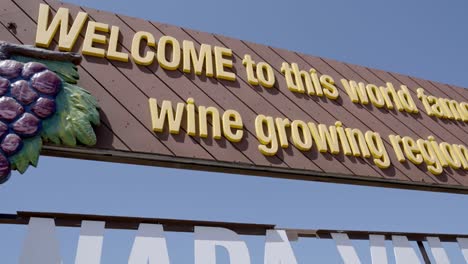 a sliding shot of the welcome to napa