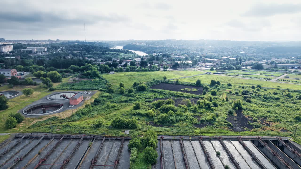 야외 폐수 청소 단지