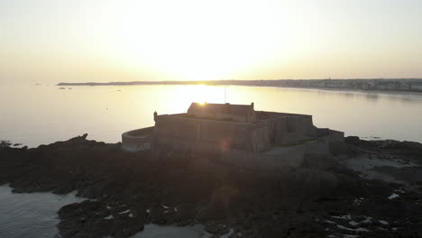 fort du petit bé at sunset, saint-malo, brittany in france