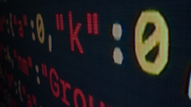 Close-up of computer code on a monitor