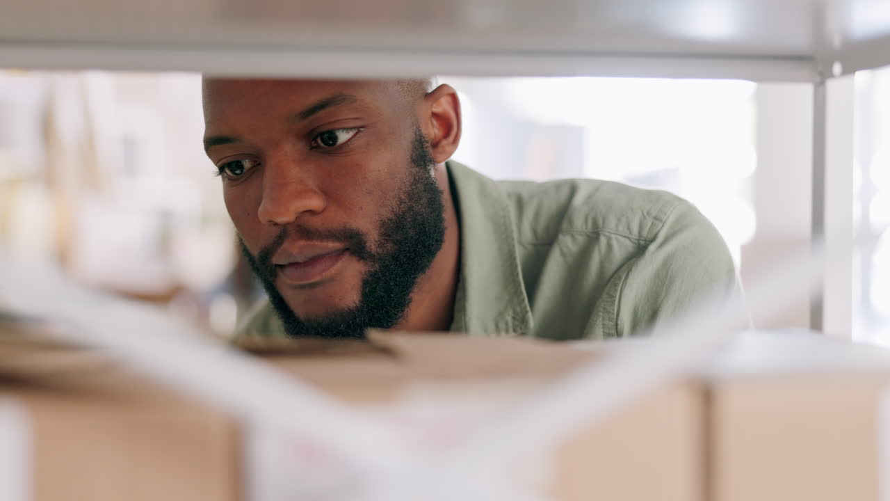 Logistics, inventory and small business man