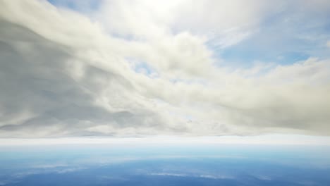 flight through clouds background 3d video animation. looped animation from front side