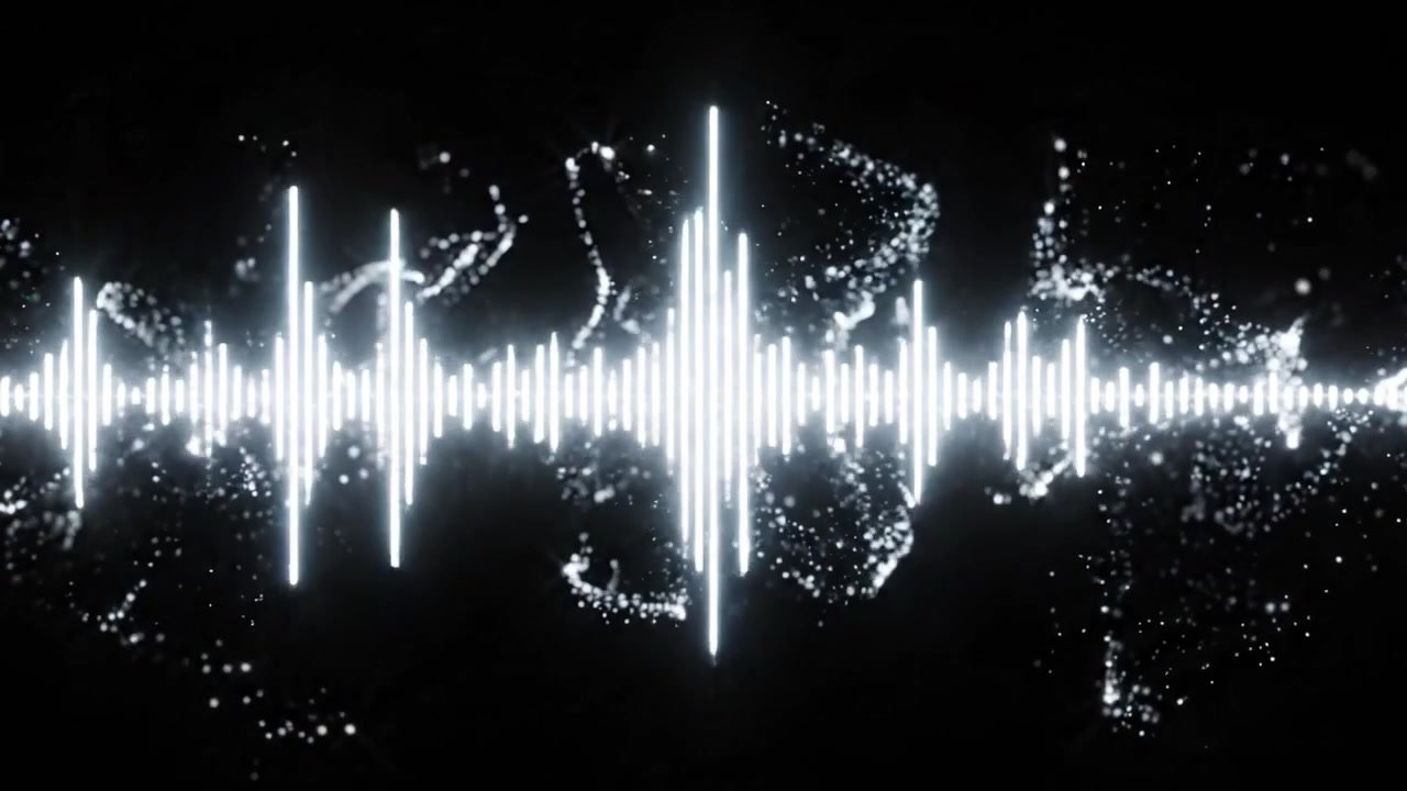 Visual Representation of Sound Waves: A Dynamic Display of Audio Frequencies in Bright Light Against a Dark Background