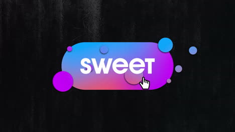 animation of sweet text on black background