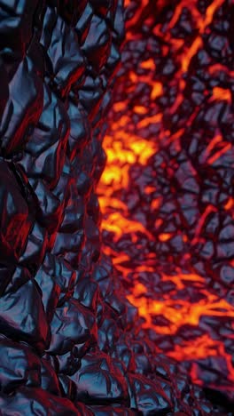 lava flow in a volcanic cave