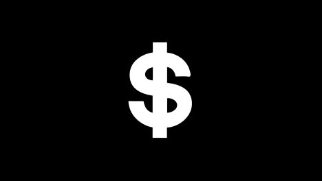 dollar currency icon vintage twitched bad signal animation.