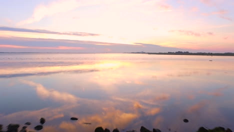 beautiful sunset over calm water