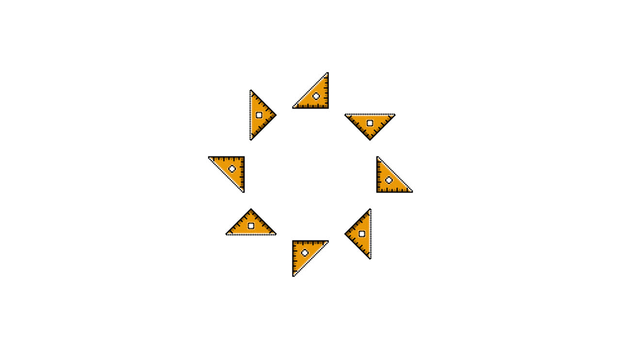 Pixel Art Triangle Ruler Spinning Circle Animated Overlay Transparent 30fps (8)